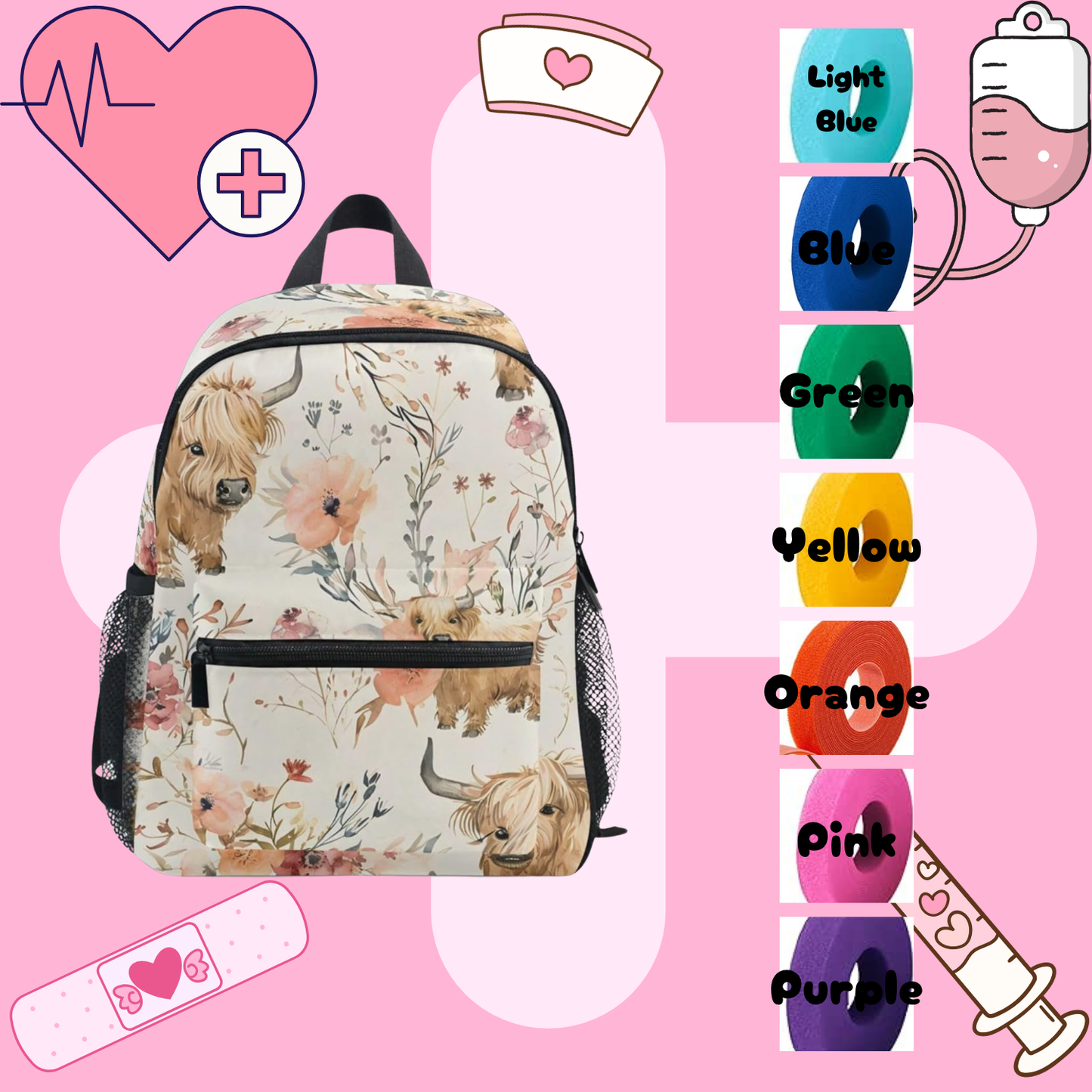 Highland Cow Tube Backpack, Tubie Backpack, Adapted Backpack