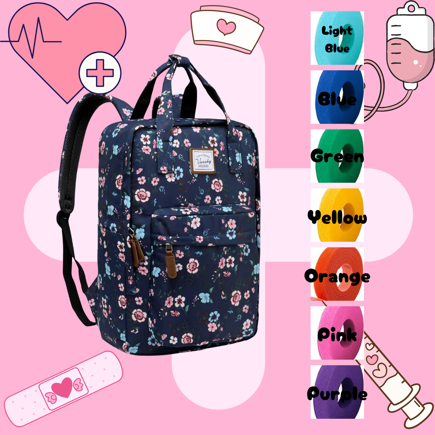 Blossom Vintage Tube Backpack, Tubie Backpack, Adapted Backpack