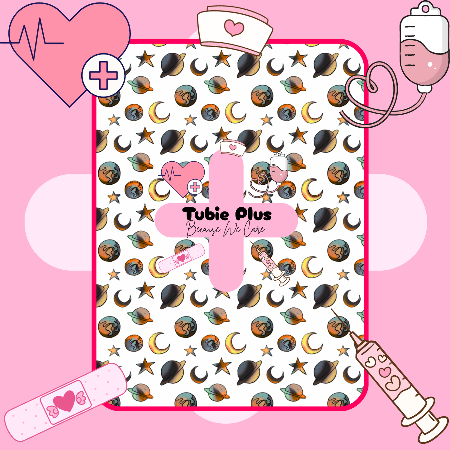 Yellow & Orange Planets Tubie Scrunchie